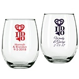 Personalized 15oz Key To My Heart 'I Do' Design Stemless Wine Glass