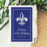 Notebook Favor with Personalized Fleur de Lis Design Sticker on Case