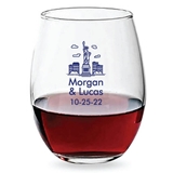 Personalized 15oz NYC Empire State Building Design Stemless Wine Glass