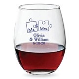 Personalized 15oz My Missing Piece Puzzle Design Stemless Wine Glasses