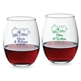 Personalized 9oz My Missing Piece Puzzle Design Stemless Wine Glasses
