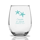 Personalized 15oz Stunning Starfish Design Stemless Wine Glass