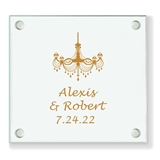 Personalized Ornate Chandelier Design Glass Coaster (18 Ink Colors)
