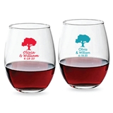 Personalized 9oz 'Tree of Life' Design Stemless Wine Glasses