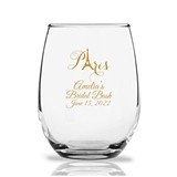 Personalized 15oz Paris Eiffel Tower Design Stemless Wine Glass