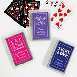 Playing Cards with Custom 'Wedding Words' Sticker on Case (25 Designs)