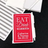 Notebook Favor - Personalized 'Eat Drink & Be Married' Sticker on Case