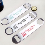 Personalized Eat Drink & Be Married Silver-Metal Oblong Bottle Opener