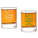 Personalized 'Eat Drink and Be Married' Shot Glass/Votive Holder
