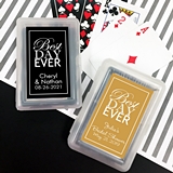 Deck of Playing Cards with Personalized Best Day Ever Sticker on Case