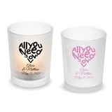 Personalized 'All You Need is Love' Frosted Glass Votive (18 Colors)