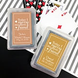 Playing Cards Deck with Personalized 'Today I Marry' Sticker on Case