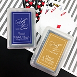 Deck of Playing Cards with Personalized 'At Last' Sticker on Case