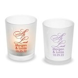 Personalized 'At Last' Design Frosted Glass Votive (18 Colors)