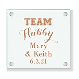 Personalized 'Team Hubby' Design Glass Coaster (18 Ink Colors)