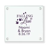 Personalized 'Falling in Love' Design Glass Coaster (18 Ink Colors)