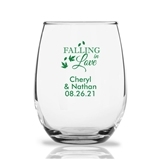 Personalized 15oz "Falling in Love" Stemless Wine Glasses