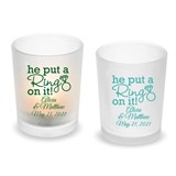 Personalized 'He Put a Ring On It' Frosted Glass Votive (18 Colors)