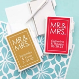 Notebook Favor with Personalized Block 'MR & MRS' Sticker on Case