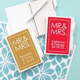 Notebook Favor with Personalized Block 'MR & MRS' Sticker on Case