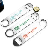 Personalized MR & MRS Block Design Silver-Metal Oblong Bottle Opener