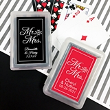 Playing Cards Deck with Personalized Script Mr & Mrs Sticker on Case