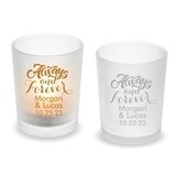 Personalized 'Always and Forever' Frosted Glass Votive (18 Colors)