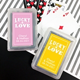 Playing Cards Deck with Personalized 'Lucky in Love' Sticker on Case