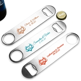 Personalized Hunt is Over Design Silver-Metal Oblong Bottle Opener