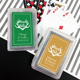 Deck of Playing Cards with Personalized 'Hunt is Over' Sticker on Case
