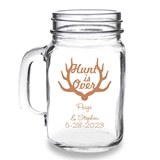 Personalized 'The Hunt is Over' Design 16oz Mason Jar Mug with Handle