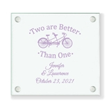 Personalized 2 Are Better Than 1 Design Glass Coaster (18 Ink Colors)
