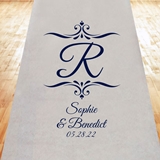 Initial Monogram with Filigrees Personalized Aisle Runner (19 Colors)