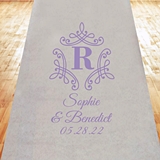 Initial Monogram with Borders Personalized Aisle Runner (19 Colors)