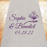 Delicate Woodlands Flower Design Personalized Aisle Runner (19 Colors)