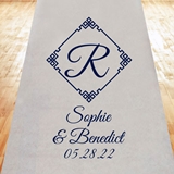 Oriental Border Initial Design Personalized Aisle Runner (19 Colors)