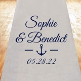 Classic Nautical Anchor Design Personalized Aisle Runner (19 Colors)
