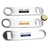 Personalized Modern Plus Sign and Banner Design Oblong Bottle Opener