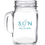 Personalized Classic Ampersand Design Personalized 16oz Mason Jar