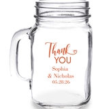 Personalized 'Thank You' Script Design 16oz Mason Jar Mug