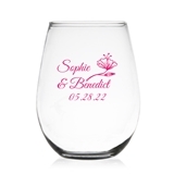 Delicate Woodlands Flower Design Personalized 15oz Stemless Wine Glass