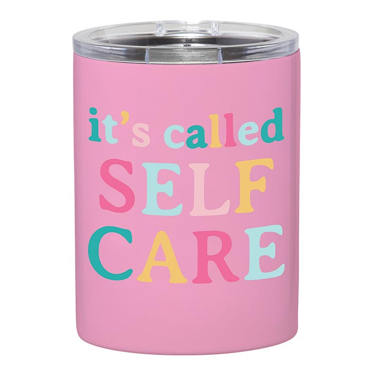 'It's Called Self Care' Graphic Pink-Finish Stainless-Steel Tumblers (Set of 4)