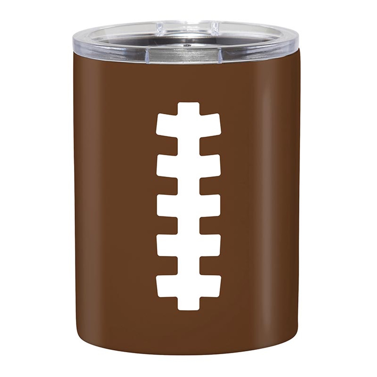 Football Laces Design Brown-Finish 12oz Stainless-Steel Tumblers (Set of 4)