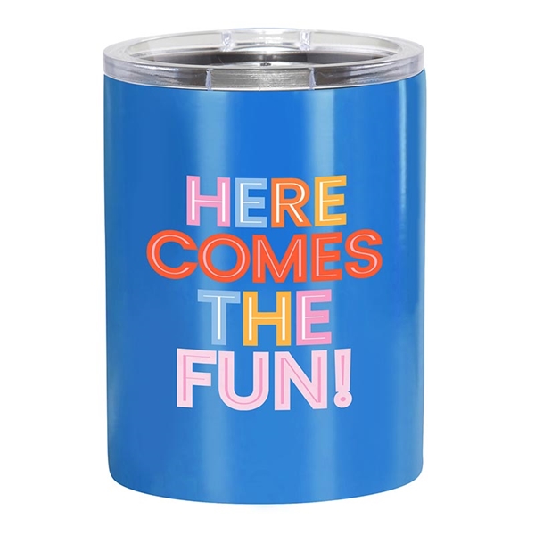 Here Comes the Fun Sky Blue-Finish Stainless-Steel Tumblers (Set of 4)