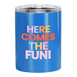 Here Comes the Fun Sky Blue-Finish Stainless-Steel Tumblers (Set of 4)