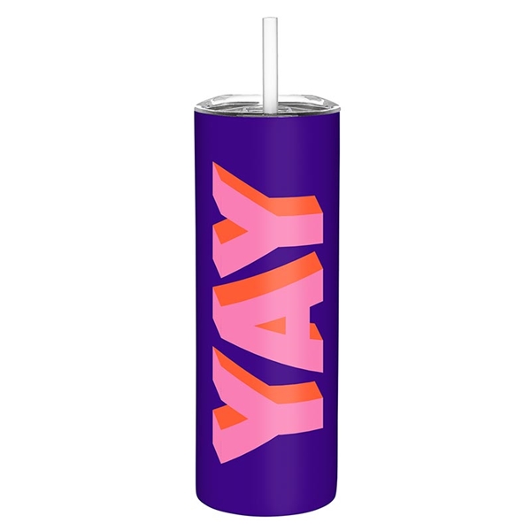 YAY Design Purple-Finish Stainless-Steel Skinny Tumblers (Set of 4)