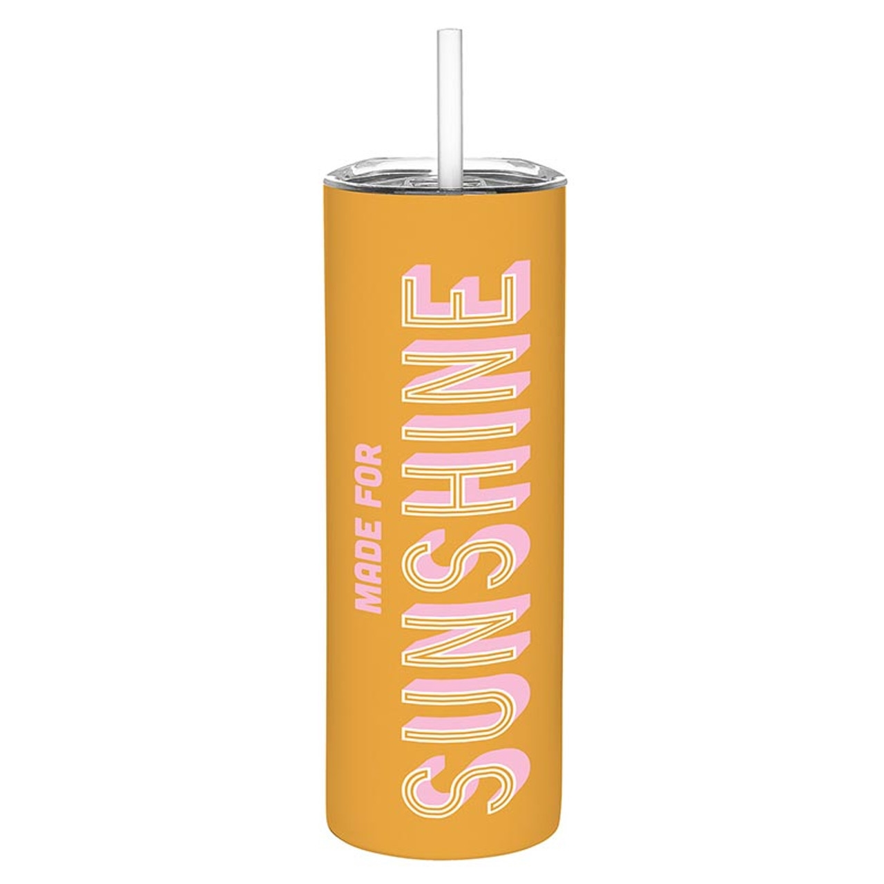 MADE FOR SUNSHINE Design Orange-Finish Stainless-Steel Skinny Tumblers (Set of 4)