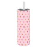 Sippin' Stars Motif Pink-Finish 20oz Stainless-Steel Skinny Tumblers (Set of 4)