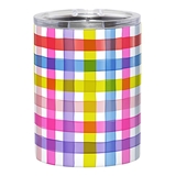 Multicolor Gingham Pattern Stainless-Steel Tumblers by Slant (Set of 4)