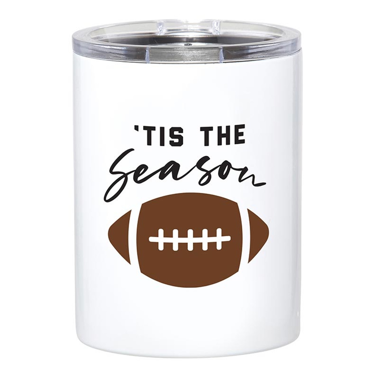 'Tis the Season' Football Graphic Stainless-Steel Tumblers (Set of 4)